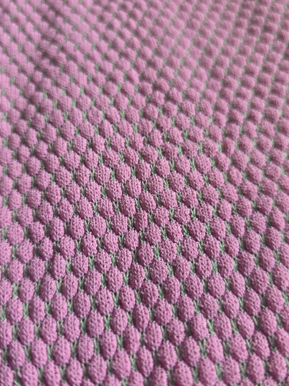 Anthropologie Current Air Light Pink Green Stretch Knit Polo Preppy Top - Picture 7 of 7